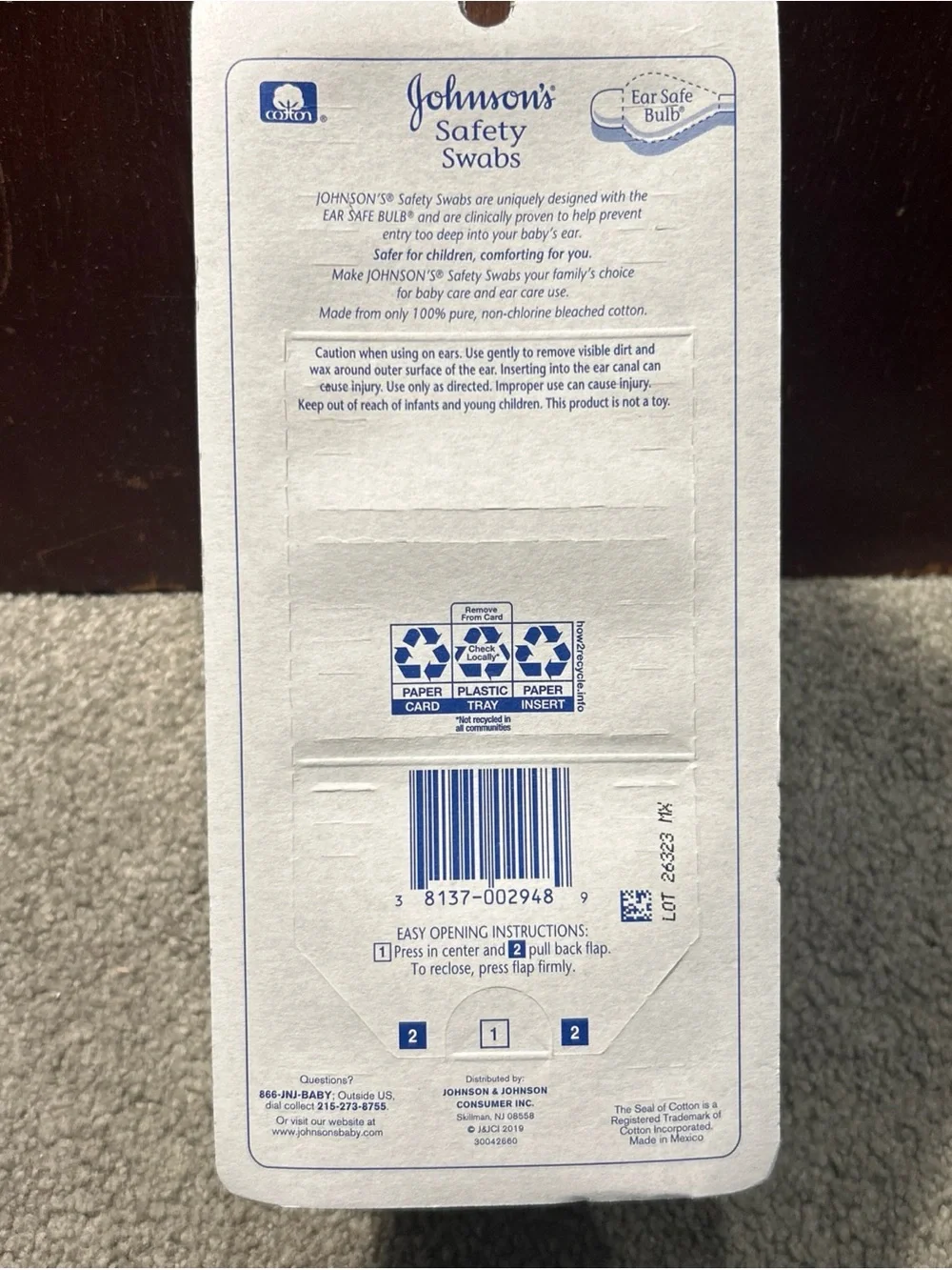 Johnson's Safety Swabs 100% Pure Cotton, 185 Count
